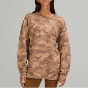 LULULEMON Perfectly Oversized Crew Sweatshirt  Pullover Sweatshirt Camo Beige 4